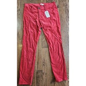 CAbi #160 Crimson Cords Red Corduroy Pants Skinny Leg Women's Size 6